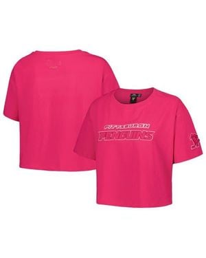 Pro Standard Pittsburgh Penguins Triple Cropped Boxy T-Shirt - Pink