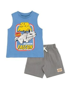 Star Wars Millennium Falcon Sleeveless 2-Piece Tank Top And Shorts Set - Blue