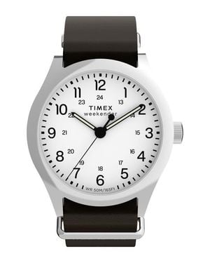 Timex Weekender New England Leather Strap Watch, 39Mm - Black