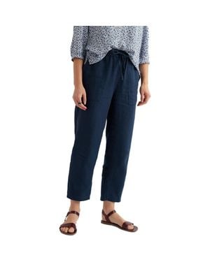 Seasalt Cornwall Sholl Drawstring Tapered Organic Cotton Twill Pants - Blue