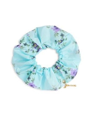 Ganni Printed Satin Scrunchie - Blue