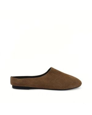 Amie Rafa Blade Suede Mules - Brown