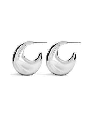Luv Aj The Mercury Disc Hoop Earrings - White