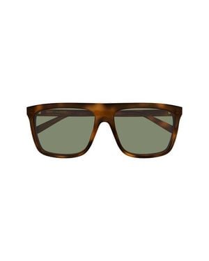 Saint Laurent Sl 904 Flat Top Square Sunglasses - Green