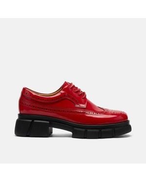 MARC NOLAN Ms. Alexander Leather Lug Wingtip Derby - Red