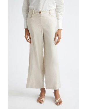 Toccin Blaire Linen Blend Wide Leg Pants - Natural