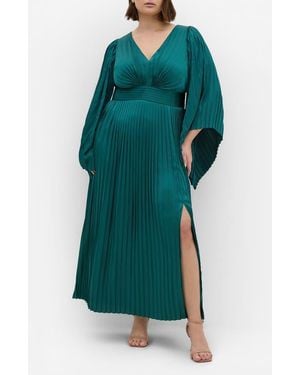 City Chic Carmina Long Sleeve Maxi Dress - Green