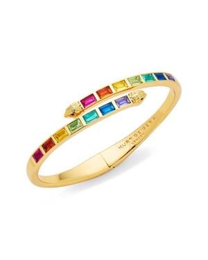 Kurt Geiger Baguette Stone Bypass Bangle - Metallic