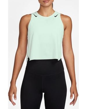 Nike Aeroswift Dri-Fit Adv Crop Running Tank Top - Blue