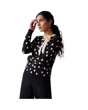 Jessica London Tie-Neck Sweater - Black