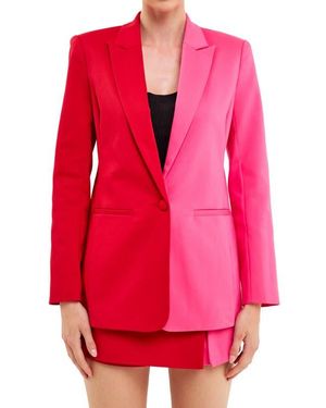 English Factory Colorblock Boyfriend Blazer - Pink