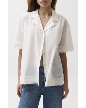 Pistola Maliah Silk & Cotton Camp Shirt - White