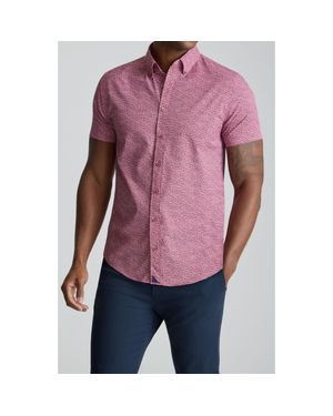 UNTUCKit Halloway Floral Short Sleeve Performance Button-Down Shirt - Purple