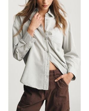Mavi Relaxed Fit Cotton Button-Up Shirt - Gray