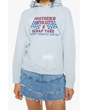 Mother Square Relaxed Fit Cotton Graphic Hoodie - Blue
