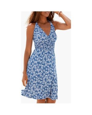 Lascana Printed Halter Dress - Blue