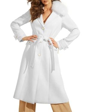 Guess Ruby Wool Blend Coat - White