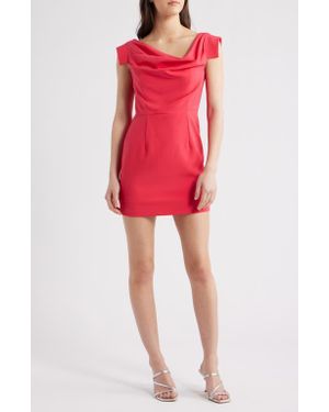 Black Halo Jackie O Asymmetric Neck Minidress - Red