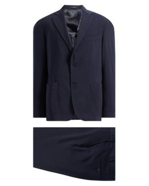 Vince Iker Regular Fit Wool Seersucker Suit - Blue