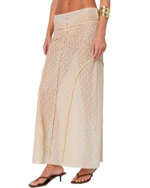 Edikted Inside Out Sheer Maxi Skirt - Natural