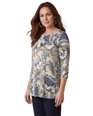 Jessica London Stretch Knit Swing Tunic - Gray