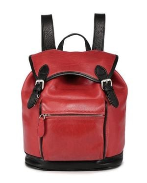 Old Trend Ficus Genuine Leather Durable Travel Backpack - Red