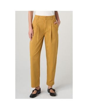 Liverpool Jeans Company Pleated Cotton Blend Pants - Yellow