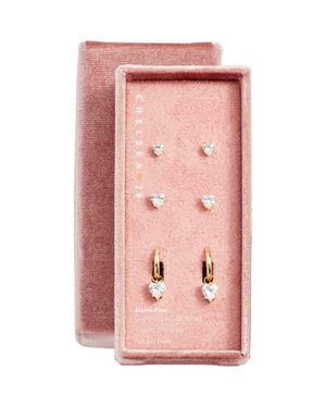 Chelsea28 3-Pack Cubic Zirconia Earrings - Metallic