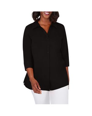 Foxcroft Pamela Non-Iron Stretch Tunic Blouse - Black