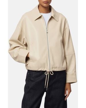 Apparis Ada Faux Leather Bomber Jacket - Natural