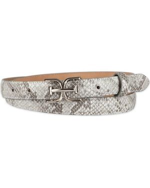 Sam Edelman Feather Edge Patent Leather Belt - Gray