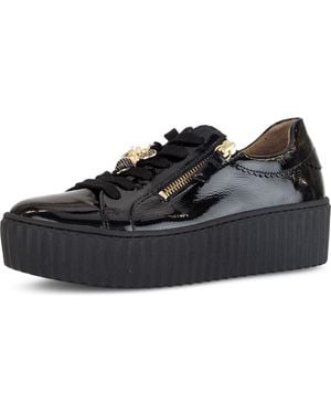 Gabor Platform Zip Sneaker - Black