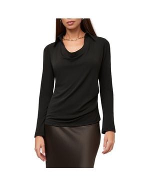 Fifteen Twenty Lana Drape Front Top - Black