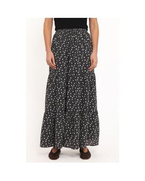 Petal & Pup Vincent Tiered Maxi Skirt - Black