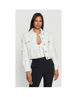 Generation Love Lexia 3D Lace Combo Denim Jacket - White