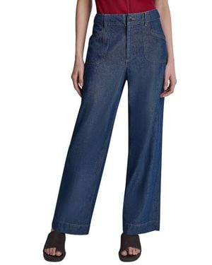 DKNY Wide Leg Ankle Jeans - Blue