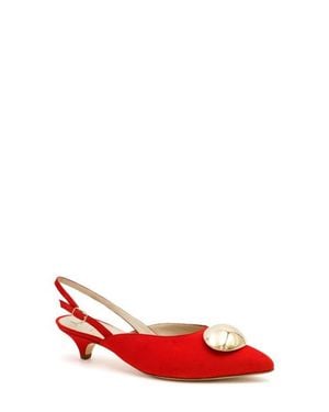 Amalfi by Rangoni Abissa Slingback Pointed Toe Kitten Heel Pump - Red