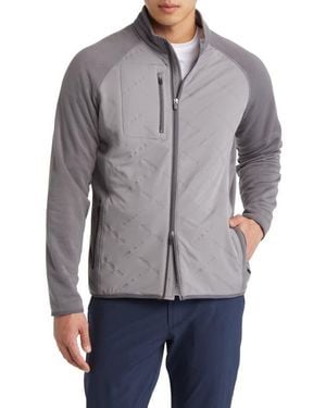 Johnnie-o Mario Mix Media Water Repellent Zip-Up Jacket - Gray