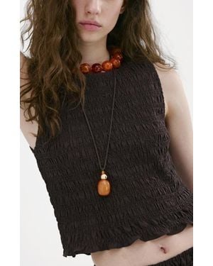 Mango Smocked Tank - Black