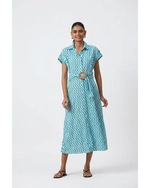 Ro's Garden Catherine Midi Dress - Blue