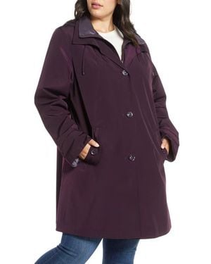 Gallery Hooded Raincoat With Liner - Purple