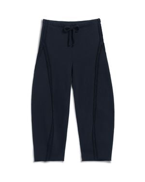 Frank & Eileen Bibi Barrel Leg Cotton Fleece Sweatpants - Blue