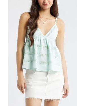 BP. Inset Lace Babydoll Cami - Blue