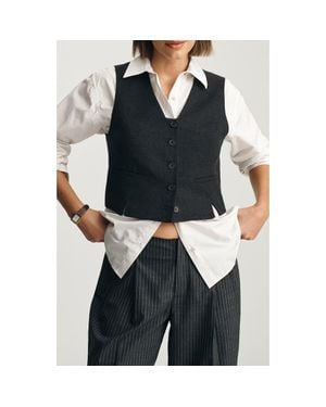 Mavi Crop Boxy Vest - Black