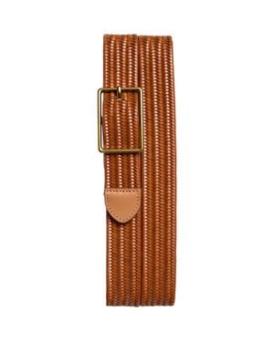 Open Edit Jesse Woven Stretch Leather Belt - Brown