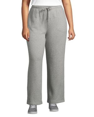 Lands' End Serious Sweats High Rise Relaxed Straight Leg Pants - Gray
