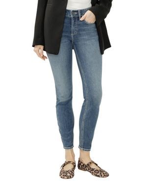 Silver Jeans Co. Suki Curvy Mid Rise Skinny Jeans - Blue