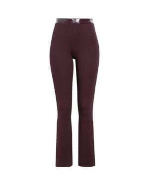 Courreges Vinyl Trim Rib Flare Pants - Purple