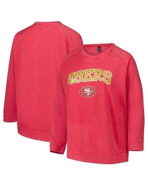 Profile Fanatics San Francisco 49Ers Acid Wash Raglan Pullover Sweatshirt - Red