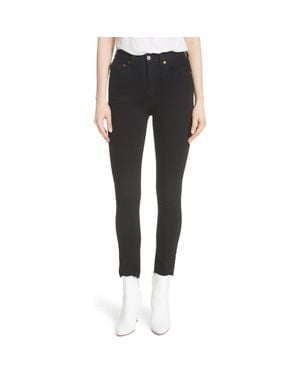 RE/DONE High Waist Stretch Ankle Jeans - Black